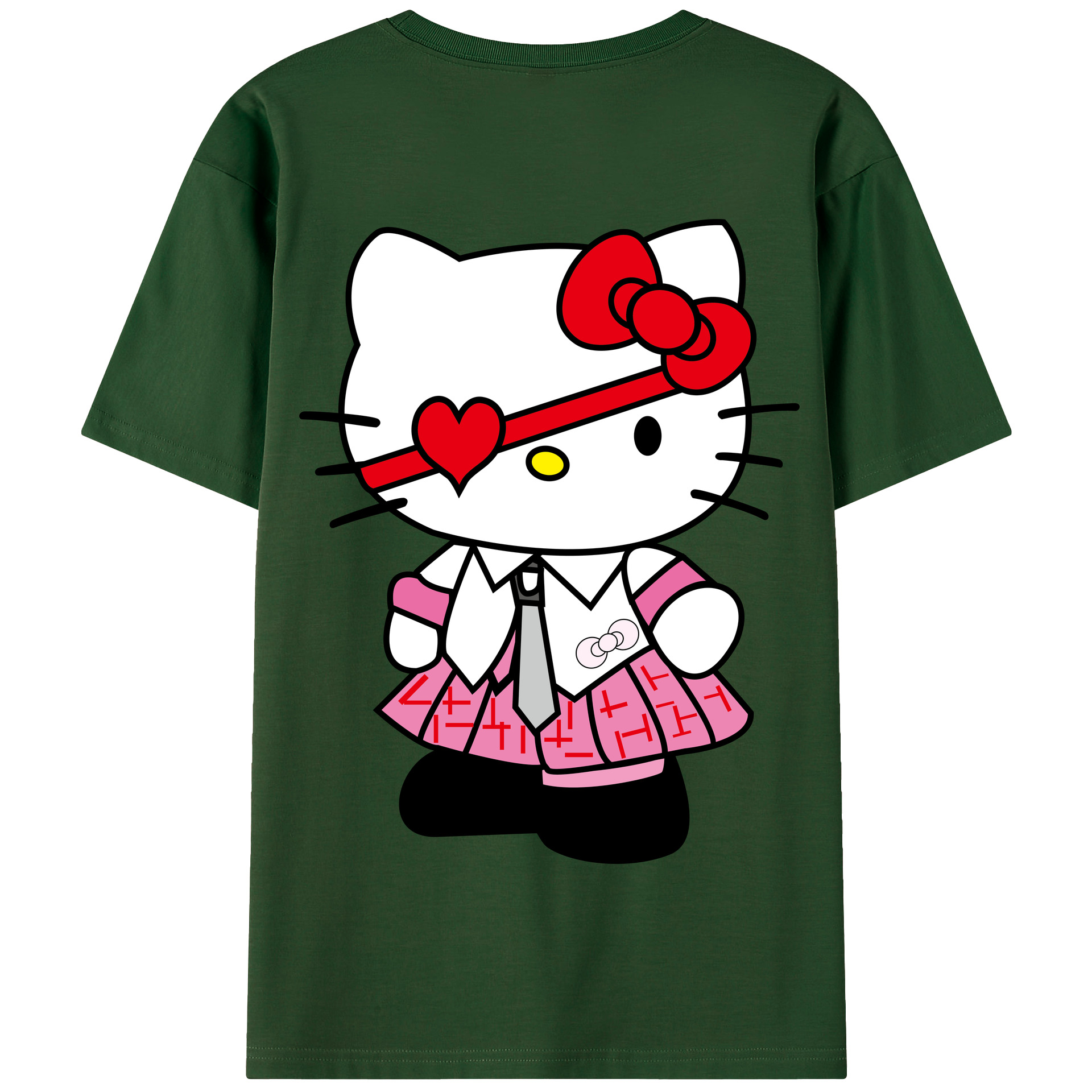 （画像用） Hello Kitty ハローキティ 綿100％半袖Tシャツ（背面プリント）